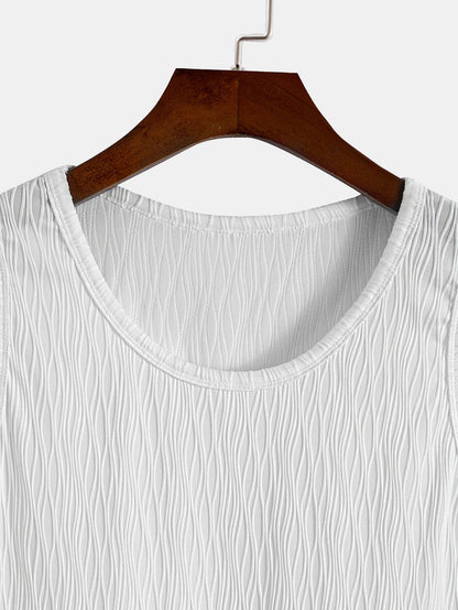 Wave Jacquard Textured Tank Top