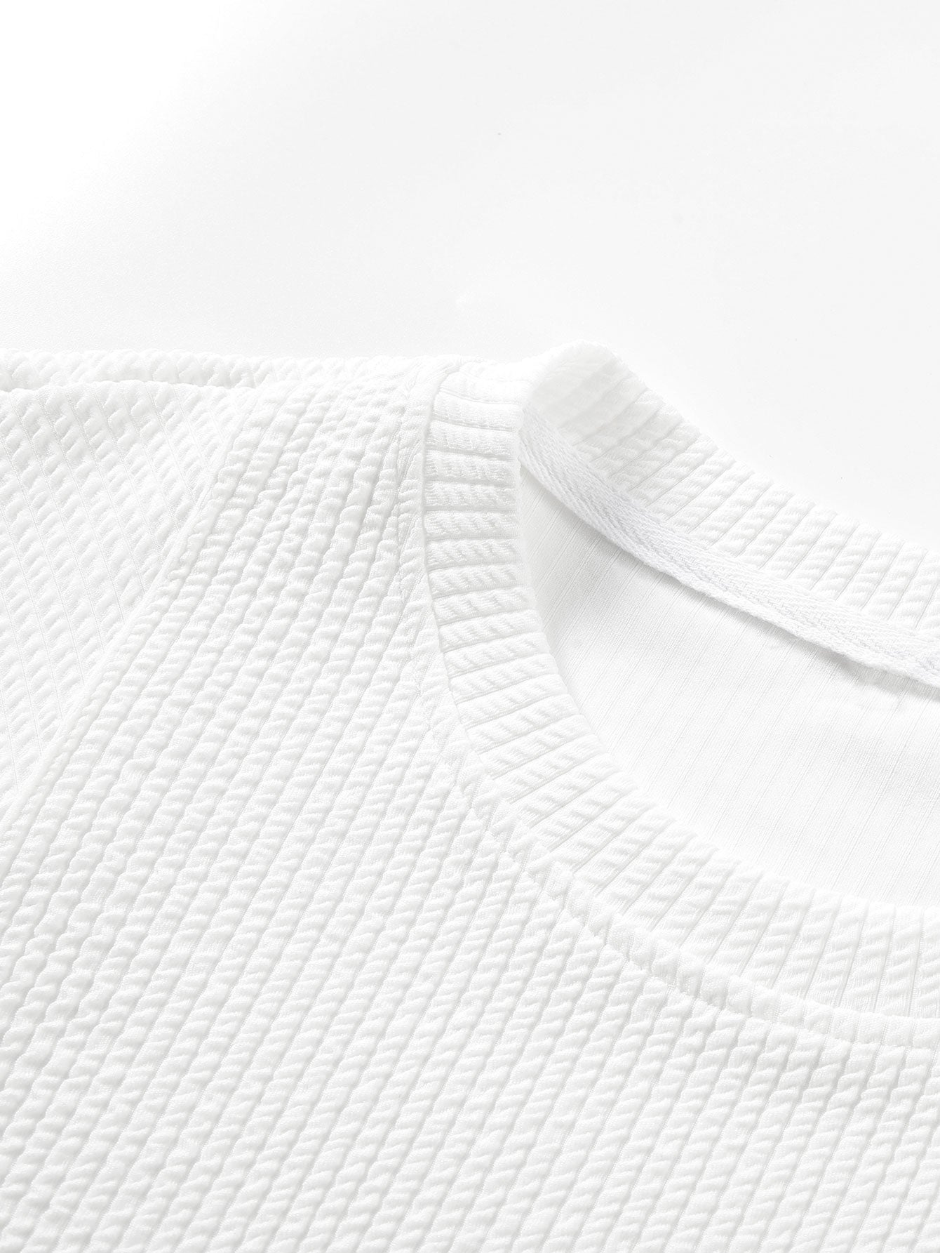 Long Sleeve Relax Fit Patchwork Ribbed T-Shirt