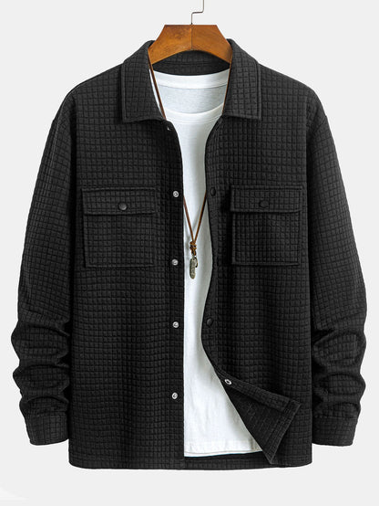 Quilted Waffle Jacquard Overshirt