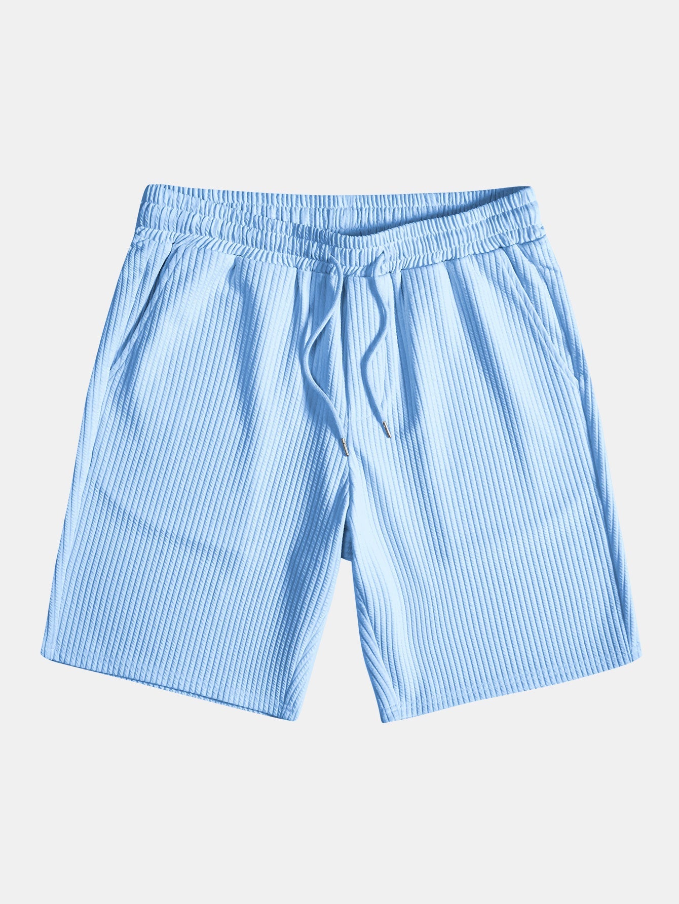 Relax Fit Ribbed T-Shirt & Drawstring Ribbed Shorts