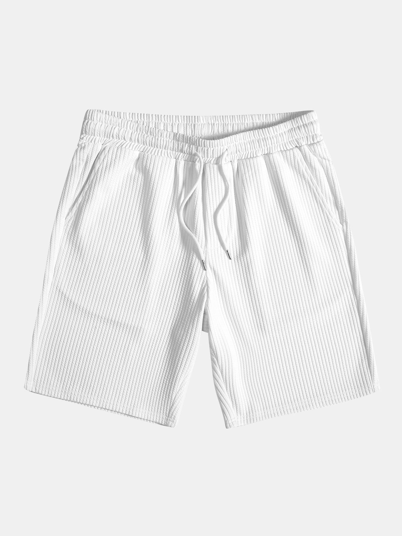 Relax Fit Ribbed T-Shirt & Drawstring Ribbed Shorts