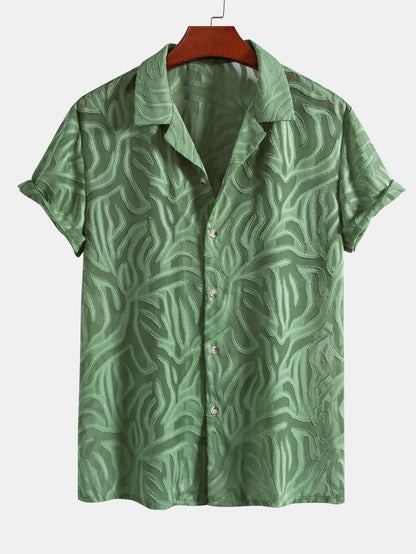 Jacquard Texture Cuban Shirt