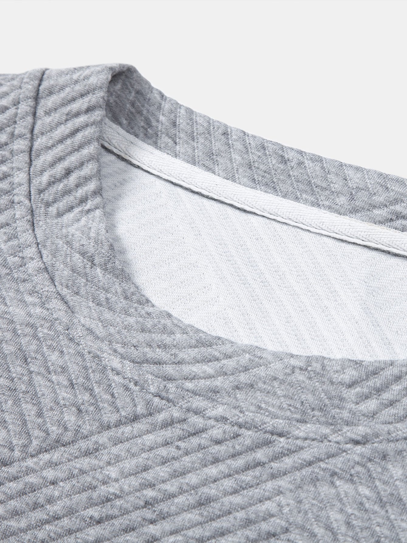 Long Sleeve Stripe Jacquard Arc Hem T-Shirt