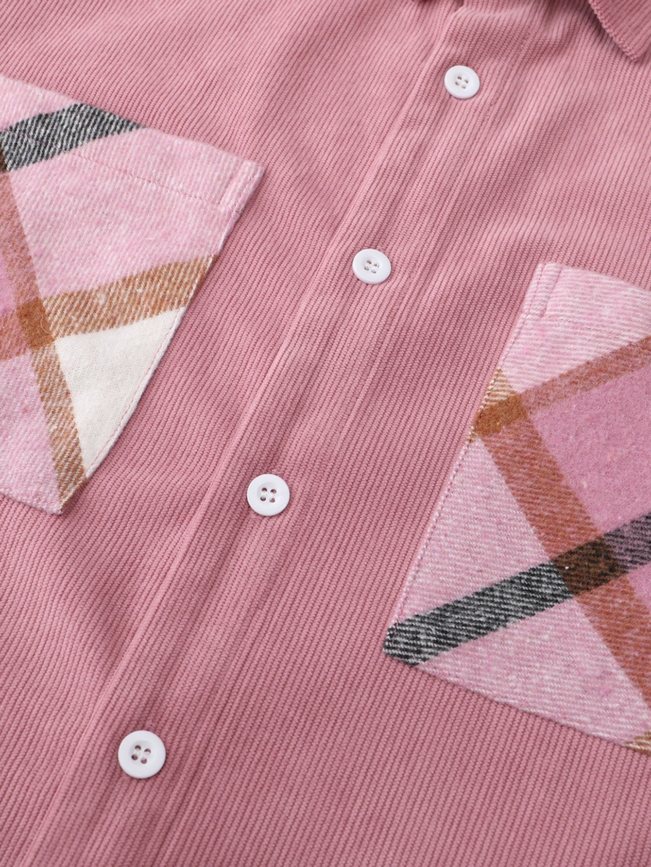 Plaid Corduroy Patchwork Shirt