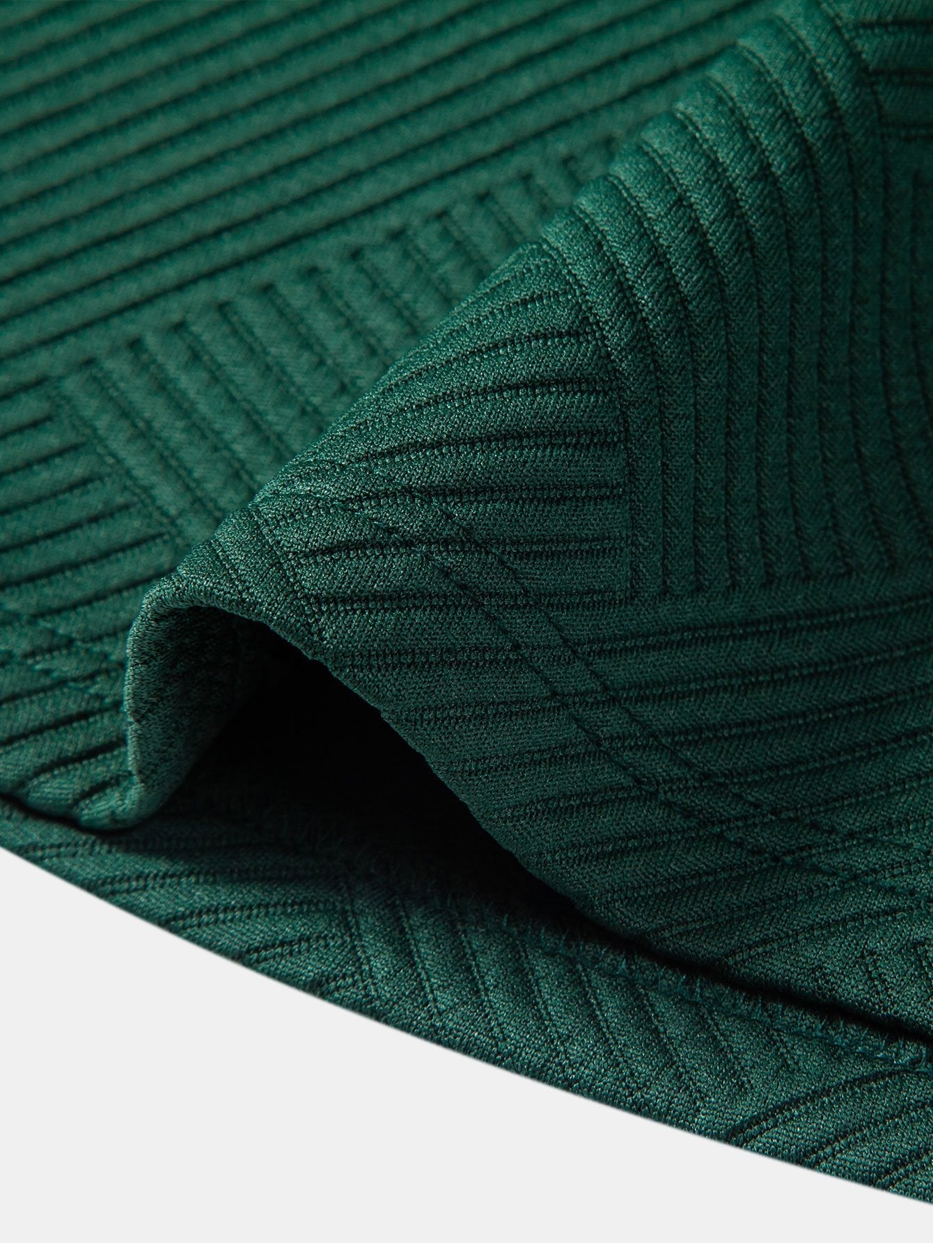 Long Sleeve Stripe Jacquard Arc Hem T-Shirt