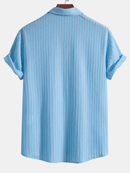 Stripe Jacquard Button Up Shirt