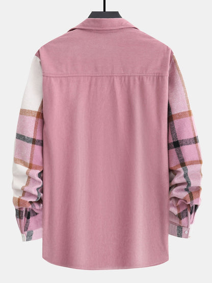 Plaid Corduroy Patchwork Shirt