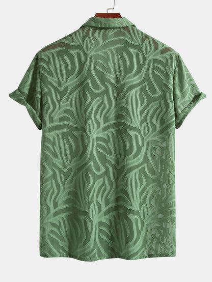 Jacquard Texture Cuban Shirt