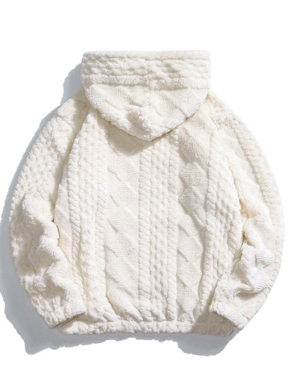 Geometry Jacquard Teddy Hoodie