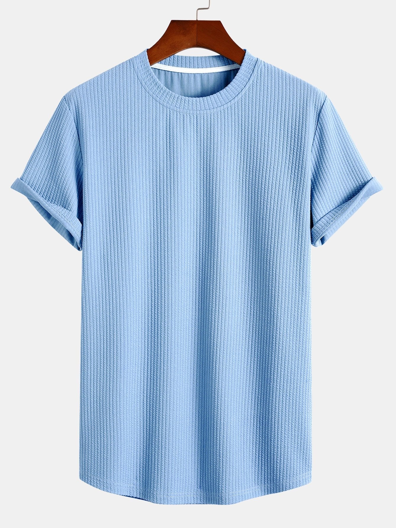 Muscle Fit Ribbed Arc Hem T-Shirt & Shorts