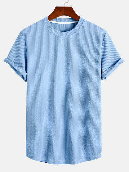 Muscle Fit Ribbed Arc Hem T-Shirt & Shorts
