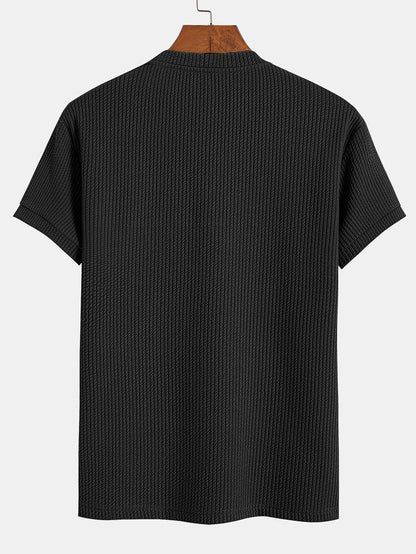 Muscle Fit Ribbed T-Shirt With Pocket