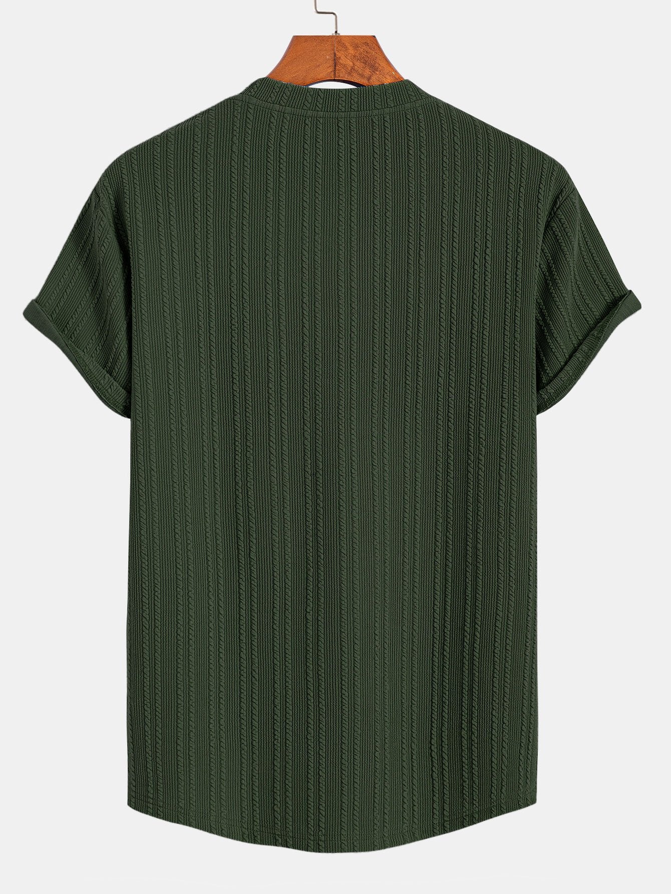 Muscle Fit Ribbed Arc Hem T-Shirt
