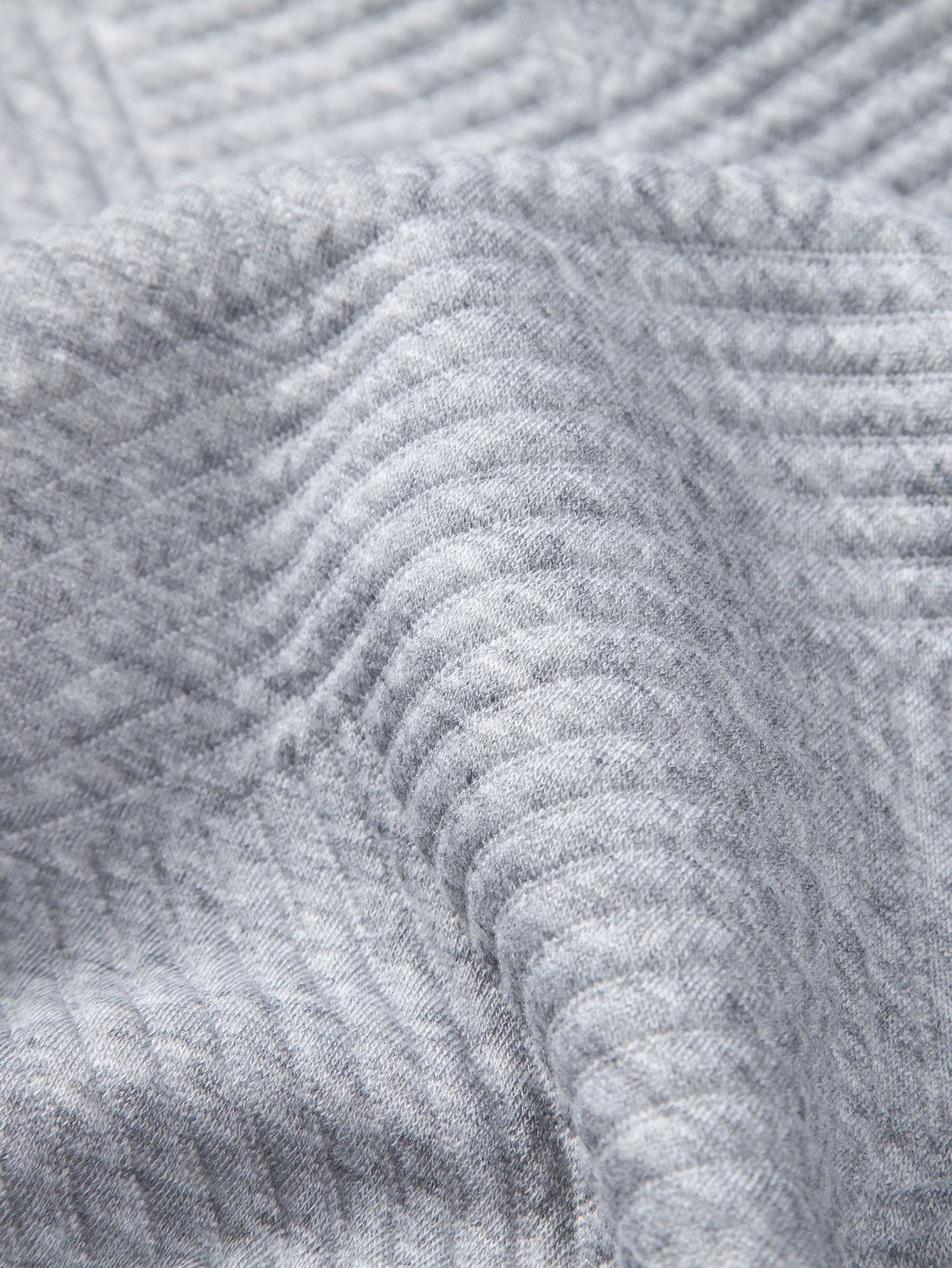 Long Sleeve Stripe Jacquard Arc Hem T-Shirt