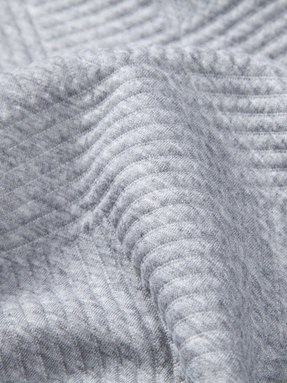 Long Sleeve Stripe Jacquard Arc Hem T-Shirt