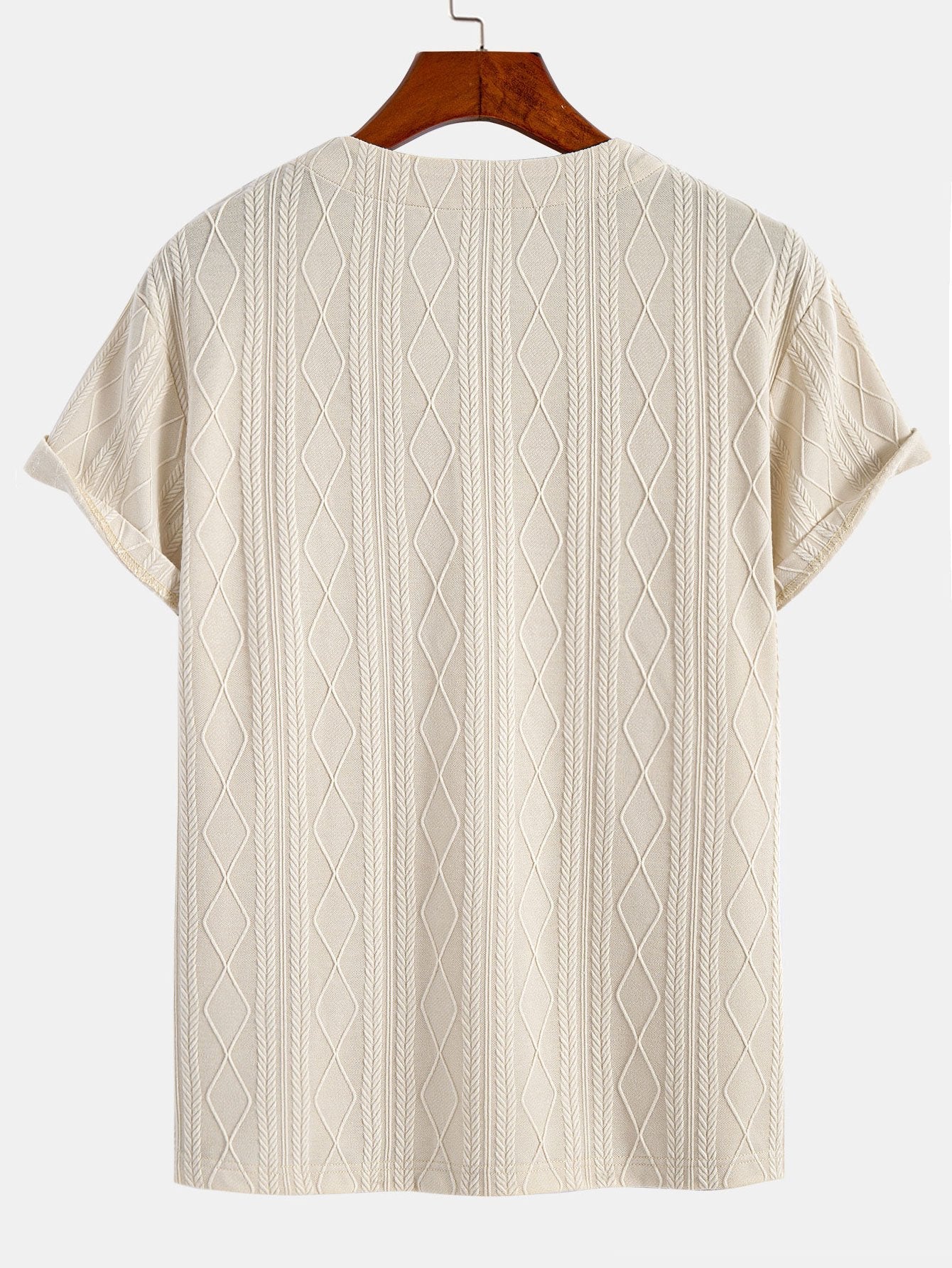 Muscle Fit Geometric Jacquard Notch T-Shirt