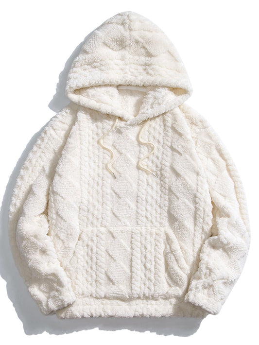 Geometry Jacquard Teddy Hoodie