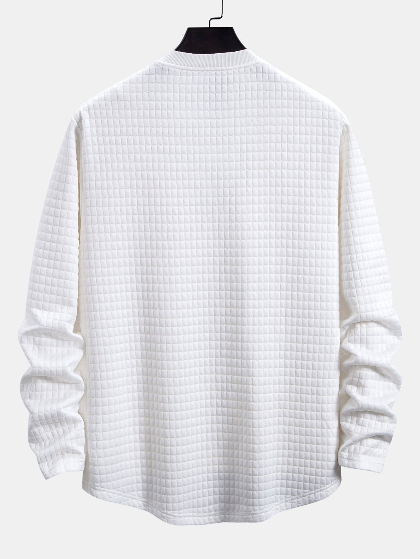 Long Sleeve Waffle Arc Hem T-Shirt