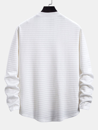 Long Sleeve Waffle Arc Hem T-Shirt