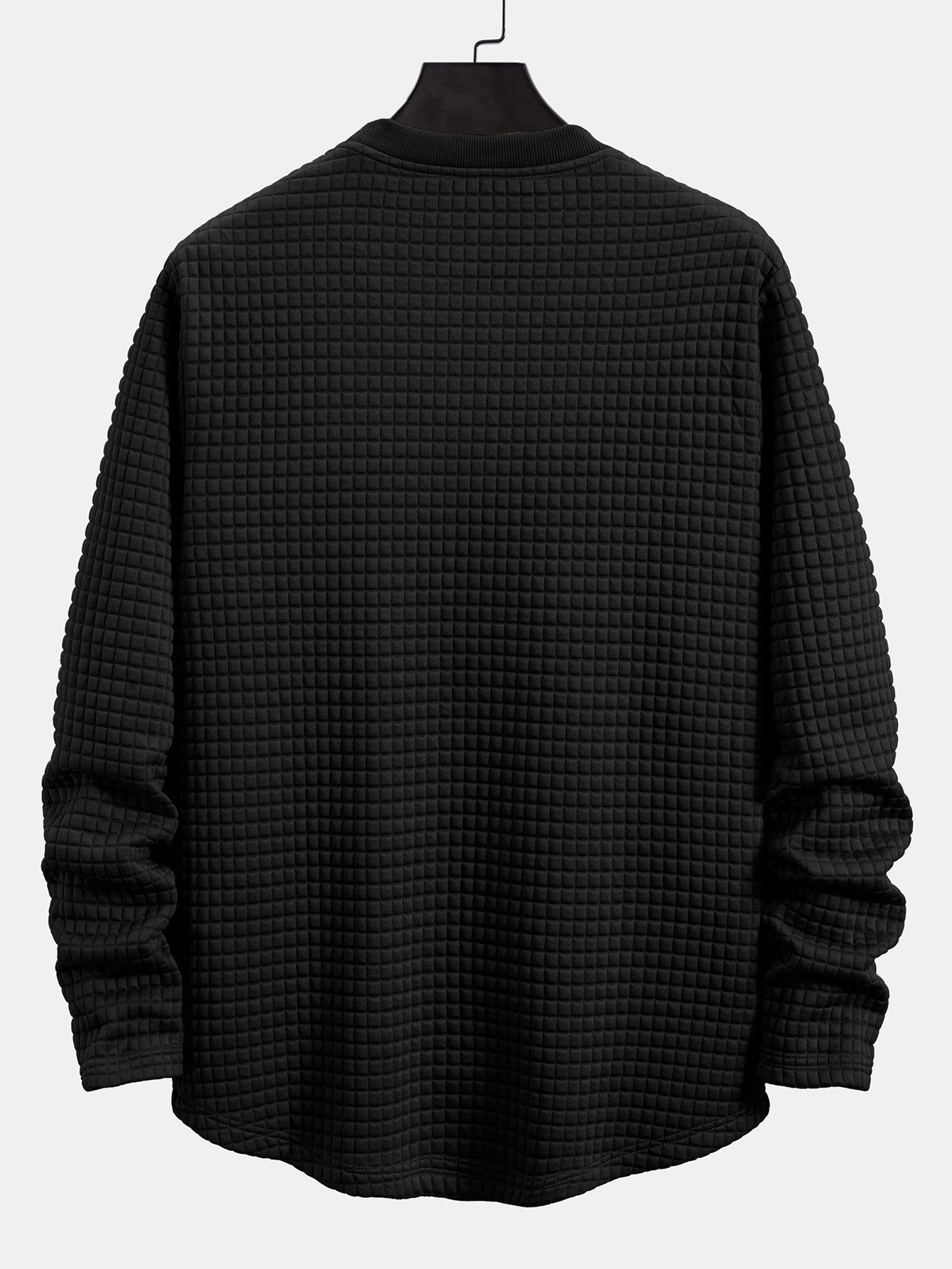 Long Sleeve Waffle Arc Hem T-Shirt