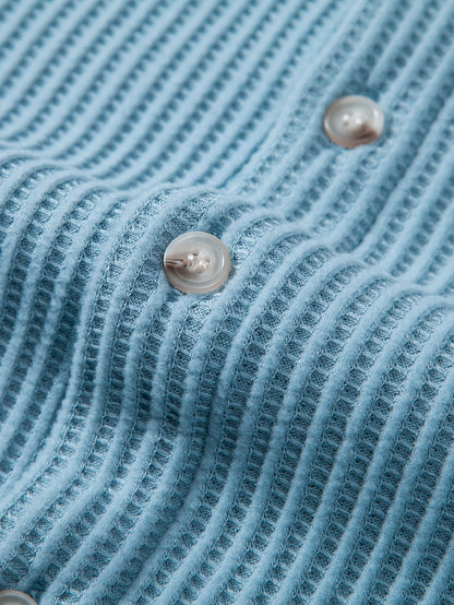 Waffle Stand Collar Shirt
