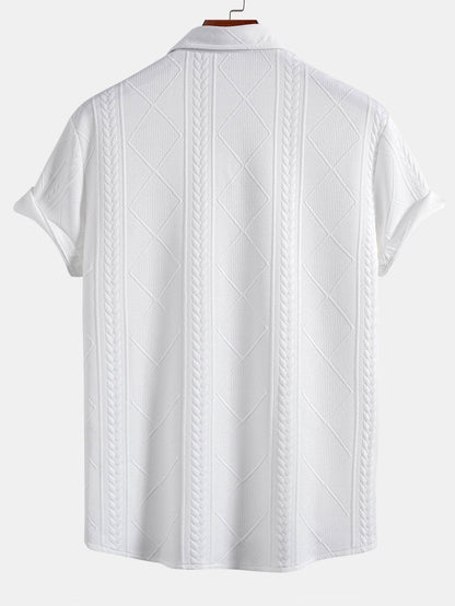 Geometric Jacquard Button Up Shirt