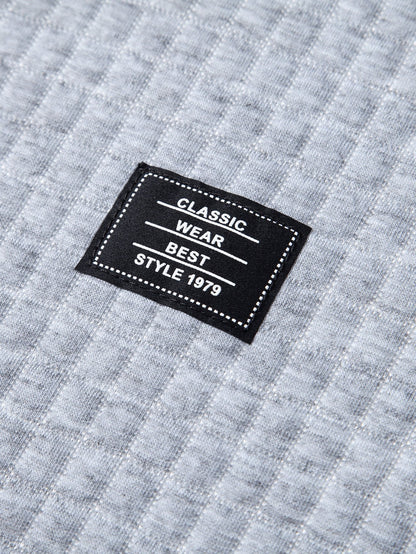 Long Sleeve Waffle Arc Hem T-Shirt
