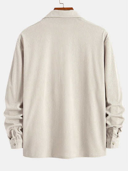 Long Sleeve Corduroy Cuban Collar Shirt