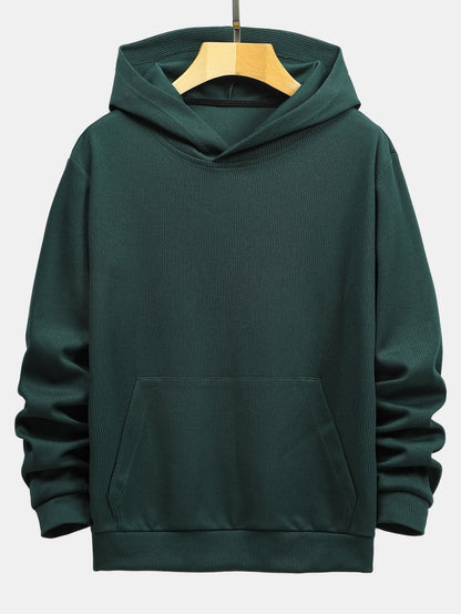 Basic Knitted Ribbed Hoodie