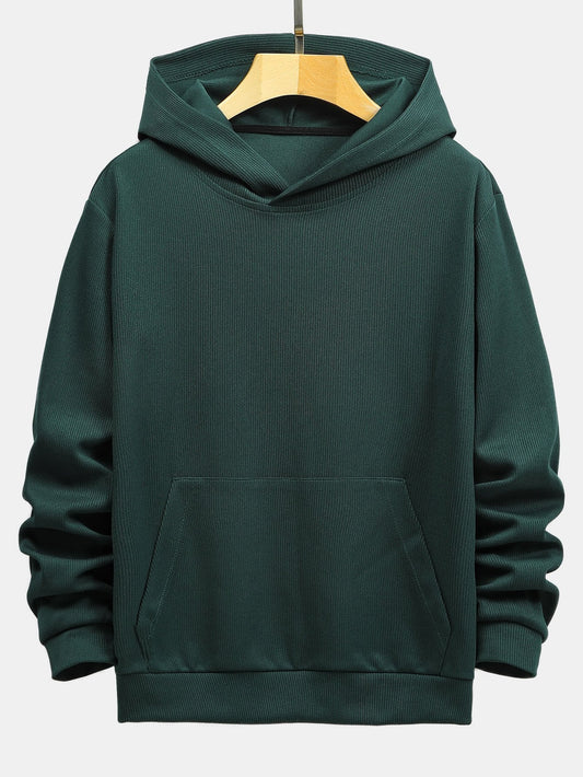 Basic Knitted Ribbed Hoodie
