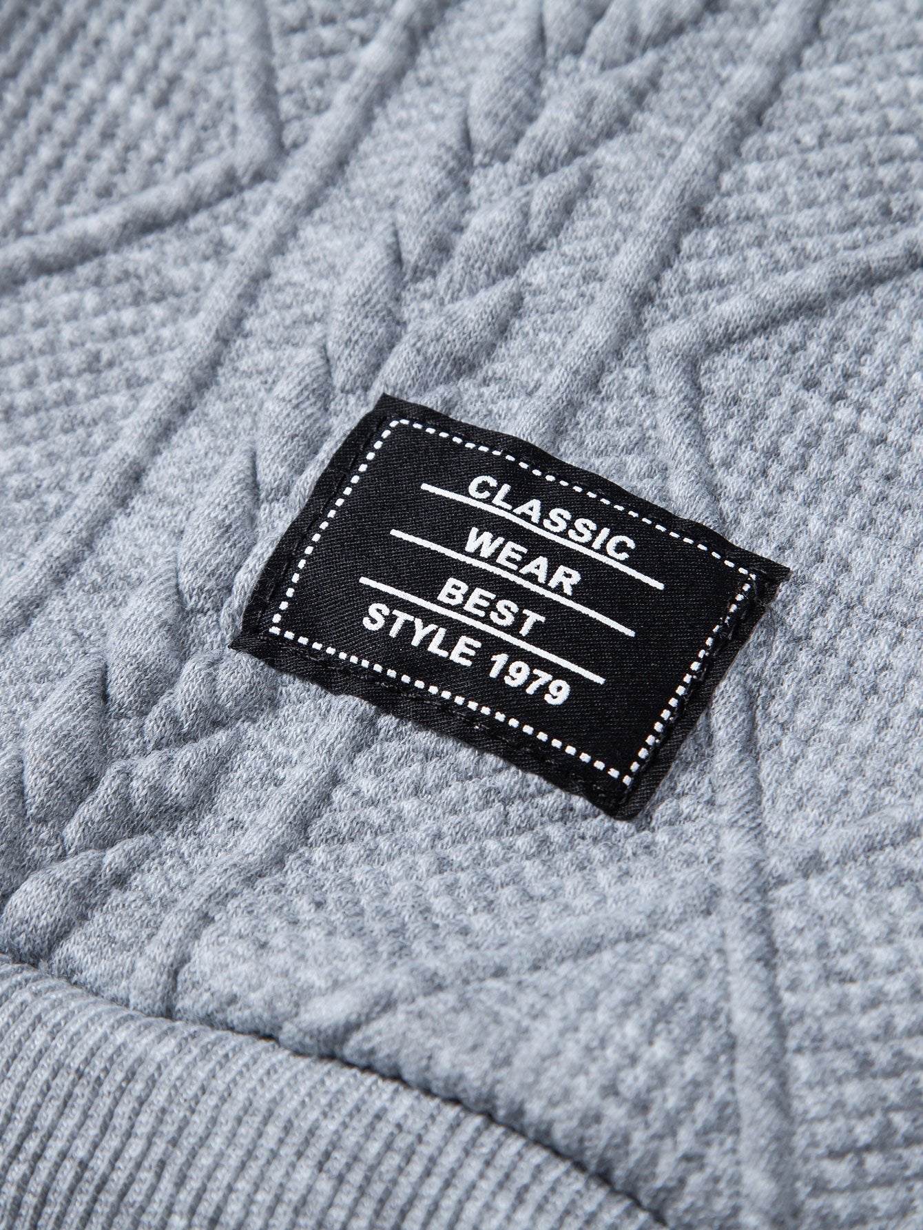 Relax Fit Geometric Jacquard Hoodie