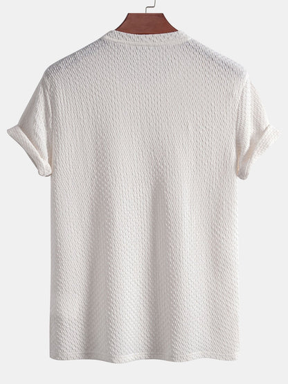 Checkerboard Textured Knitted T-shirt