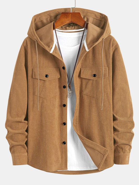 Corduroy Hooded Overshirt