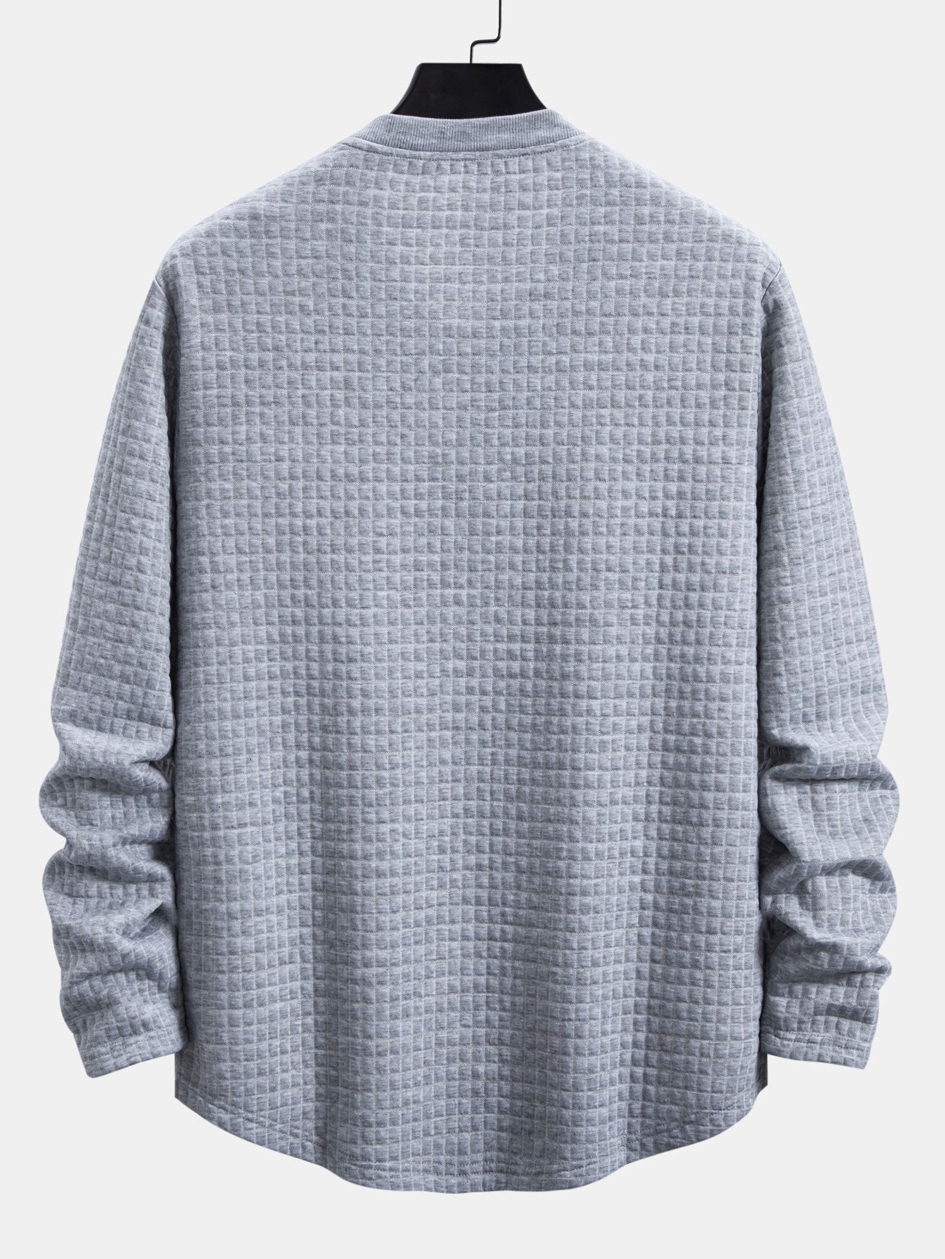 Long Sleeve Waffle Arc Hem T-Shirt