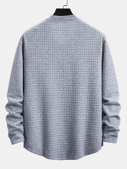 Long Sleeve Waffle Arc Hem T-Shirt