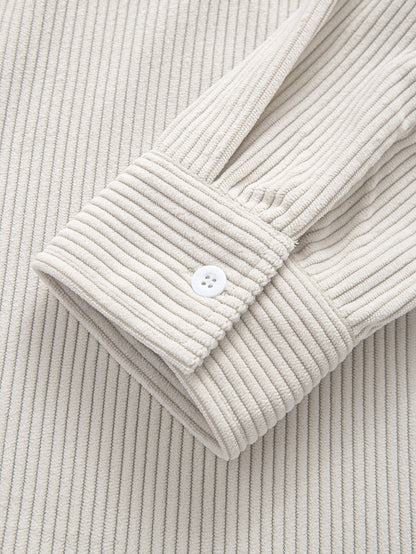 Two Tone Corduroy Button Up Shirt