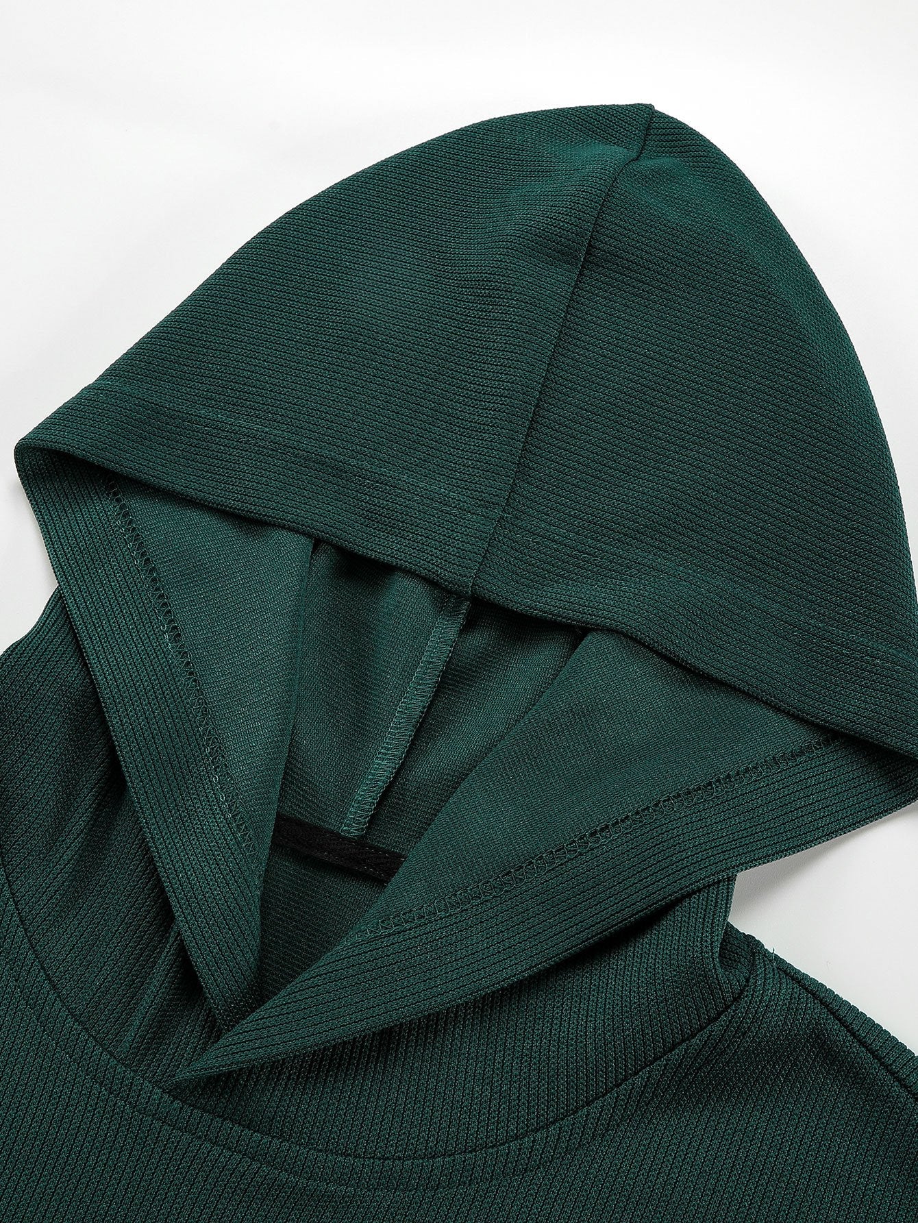 Basic Knitted Ribbed Hoodie
