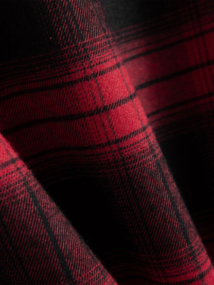 Fleece Lined Plaid Hooded Shirt