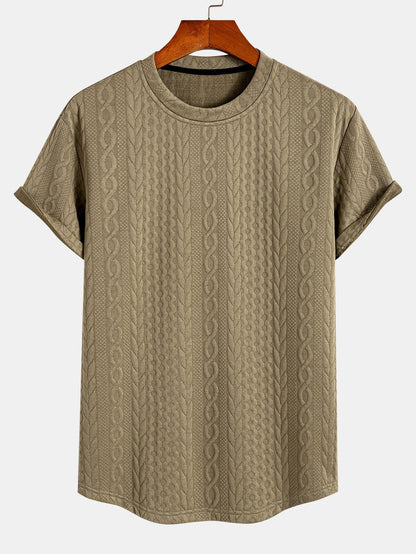 Twist Jacquard Arc Hem T-Shirt