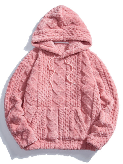 Geometry Jacquard Teddy Hoodie