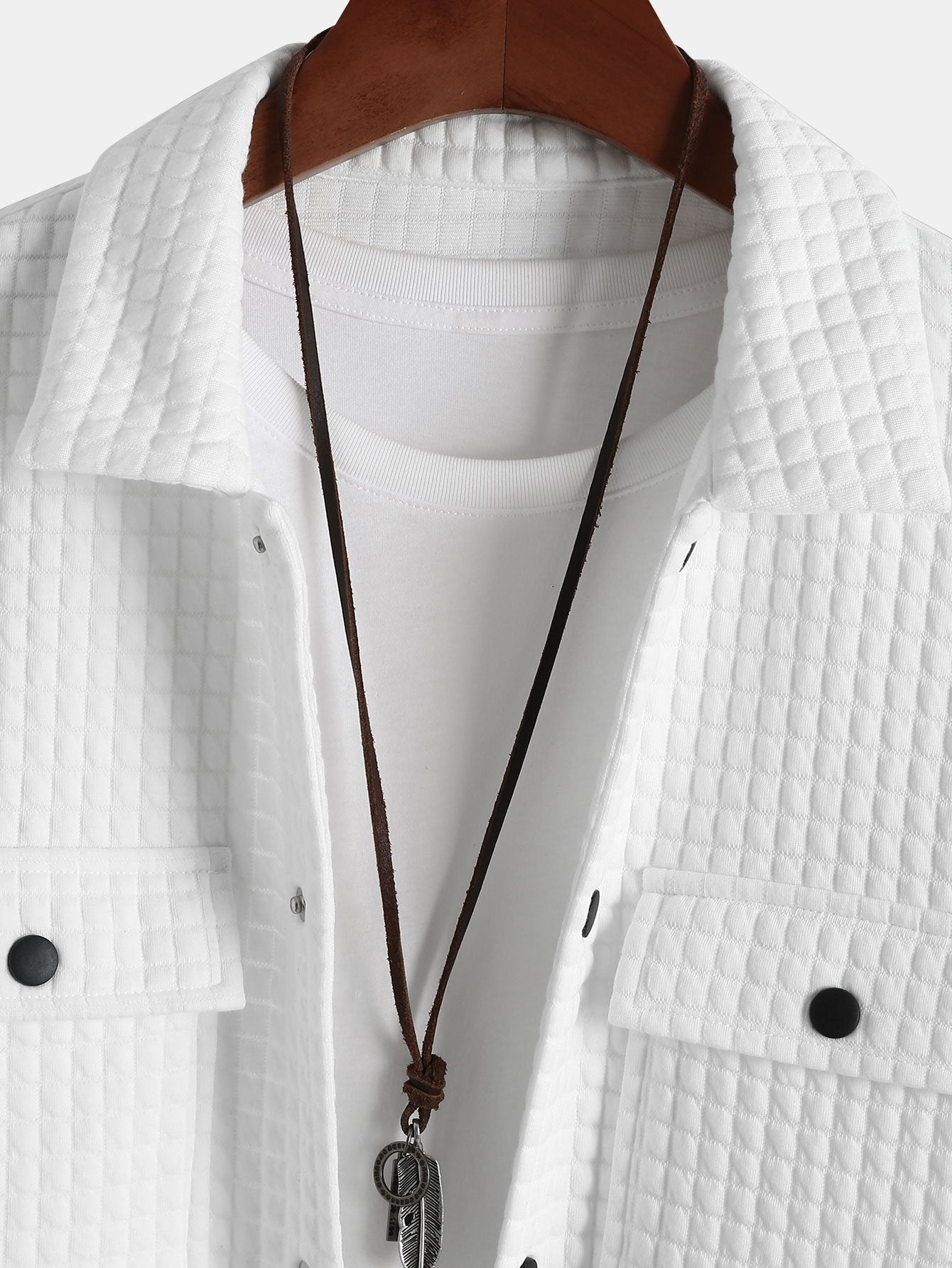 Quilted Waffle Jacquard Overshirt
