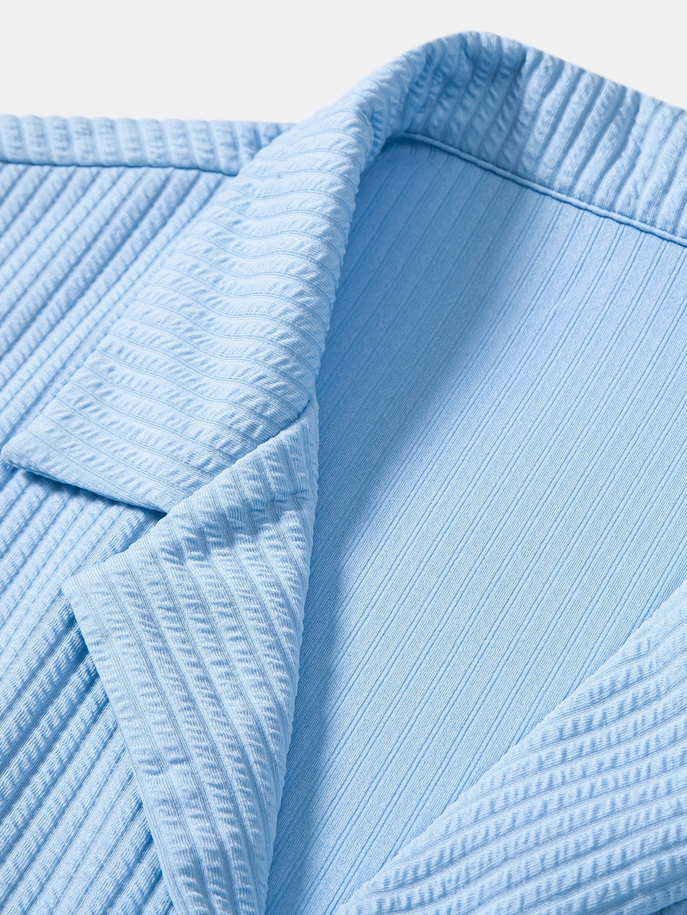 Muscle Fit Ribbed Deep Cuban Shirt