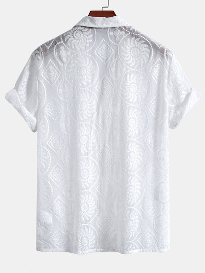 Embroidered Floral Cuban Shirt