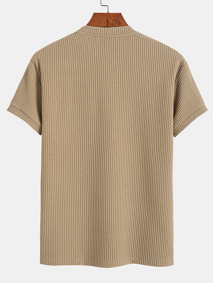 Muscle Fit Ribbed T-Shirt With Pocket