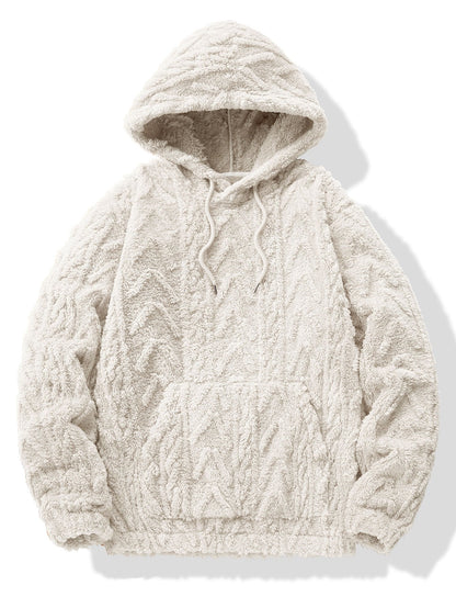 Geometric Jacquard Teddy Hoodie