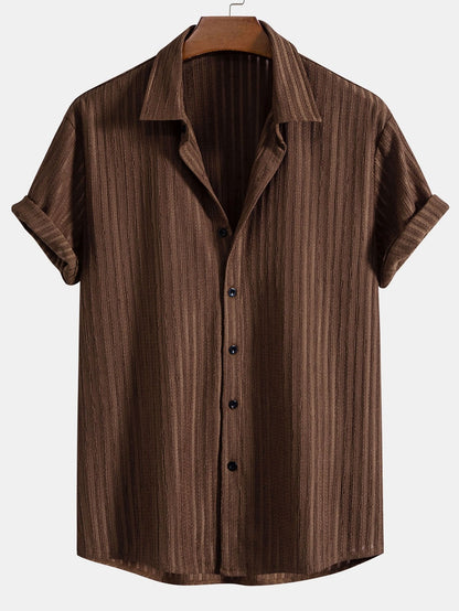 Stripe Jacquard Button Up Shirt