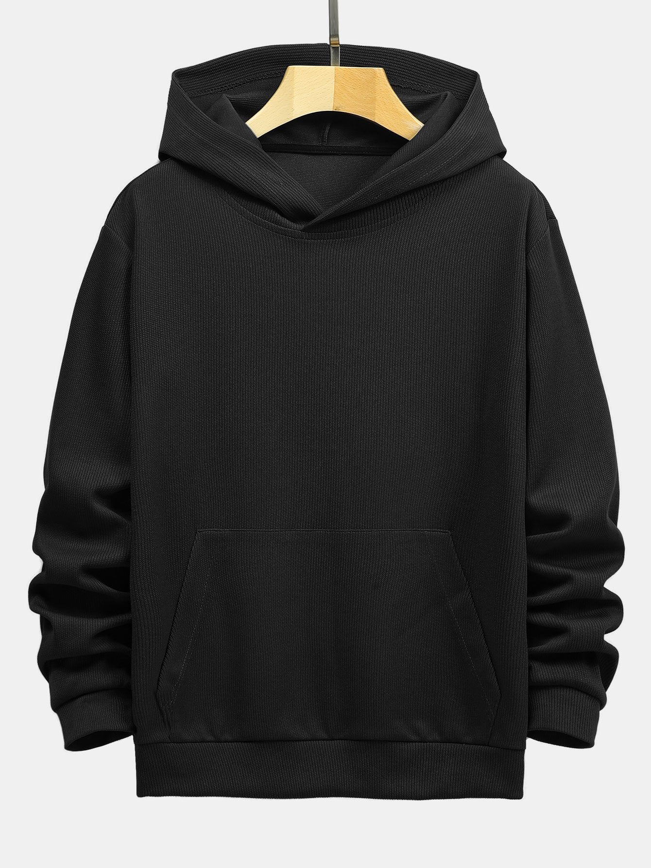 Basic Knitted Ribbed Hoodie