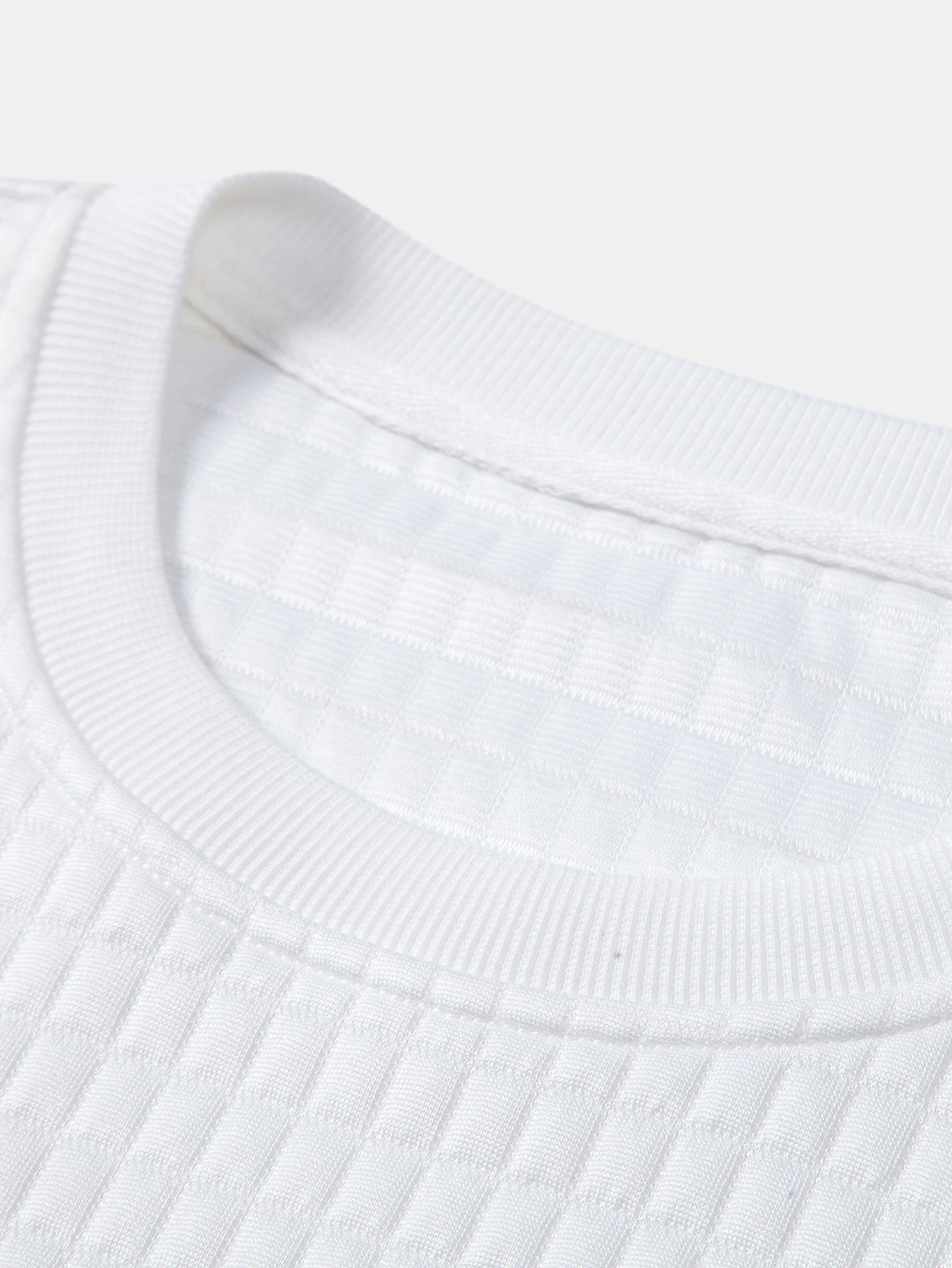 Long Sleeve Waffle Arc Hem T-Shirt