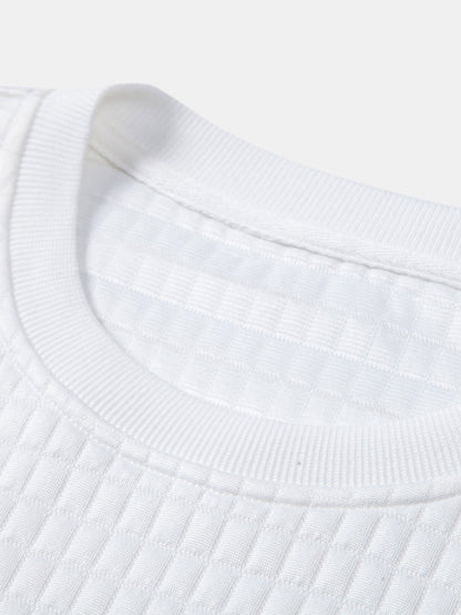 Long Sleeve Waffle Arc Hem T-Shirt