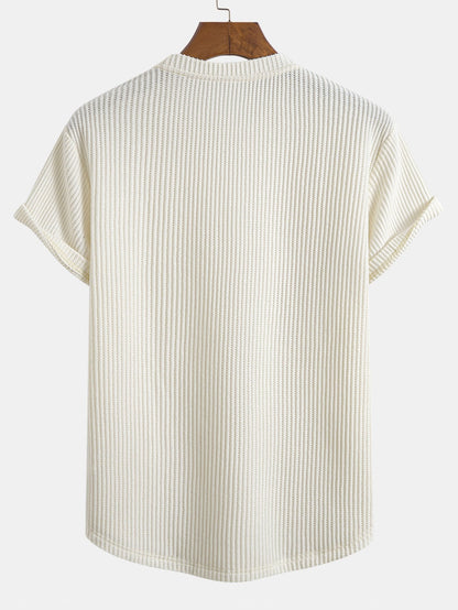 Knitted Waffle Arc Hem T-Shirt